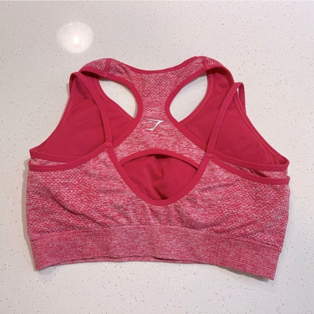 Gymshark | Vital Seamless Sports Bra in Pink Marl Size Small - Picture 6 of 7